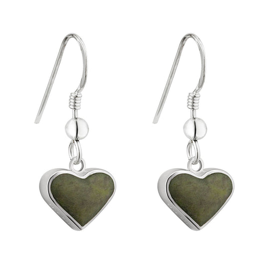 S34017 Silver Connemara Heart Drop Earrings