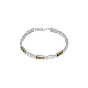 Connemara Marble Sterling Silver Celtic Link Bracelet