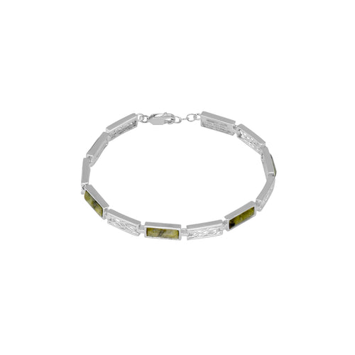 Connemara Marble Sterling Silver Celtic Link Bracelet