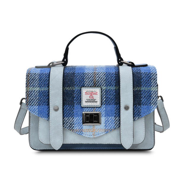 The Medium Satchel - Blue Tartan