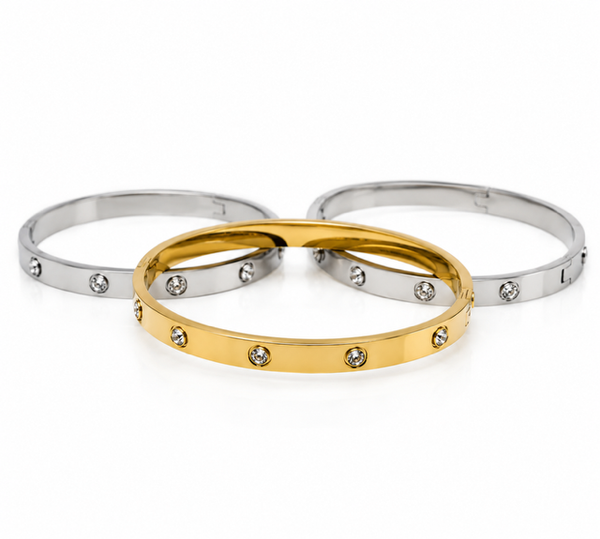 Diamond Carter Bangle - Gold