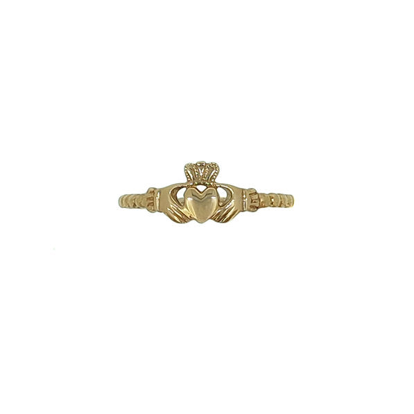 10k Gold Bead Claddagh Ring