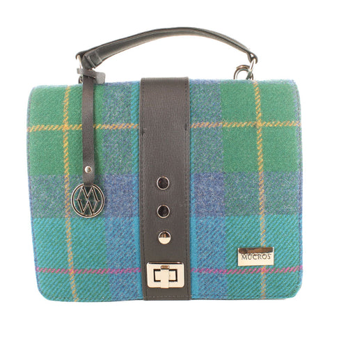 Fiona Irish Tweed Purse - Green & Blue Plaid