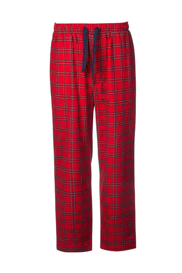 Men's Cotton Flannel Lounge Pants - Red Tartan