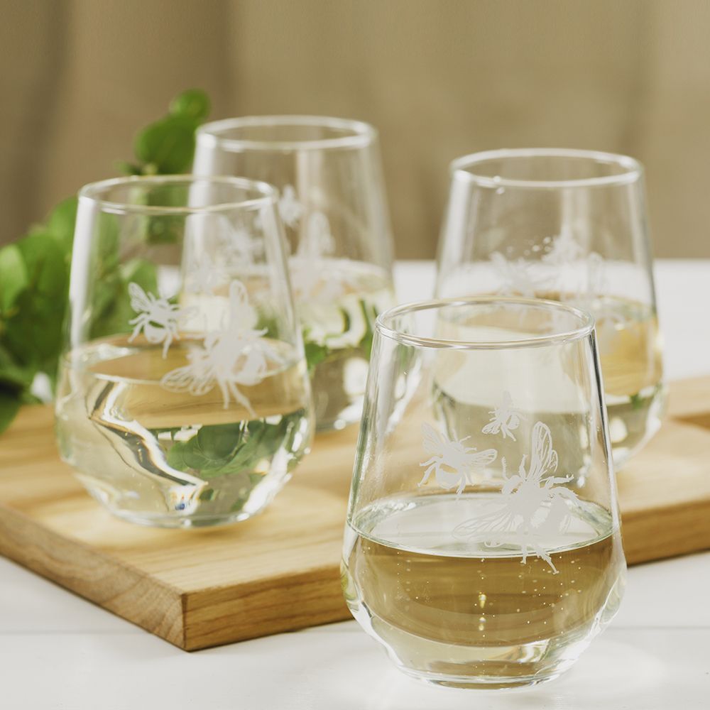 Bee Stemless Glasses 1 - Set of 4