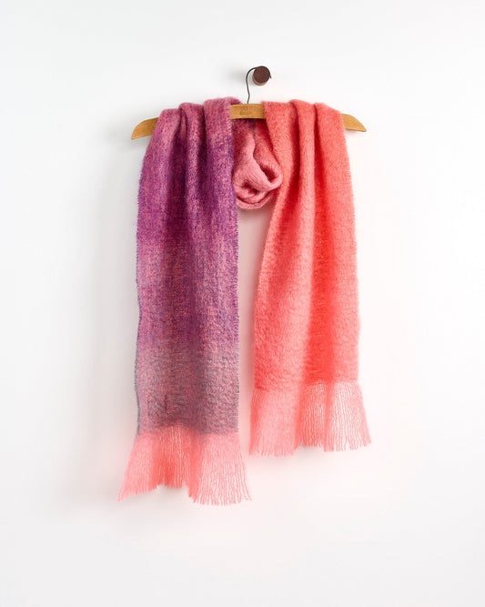 Kid Mohair Blend Scarf - Pink Ombre