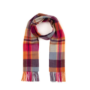 Cashmere Scarf Square Check - Orient Ginger