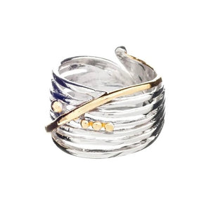 Bamboo Ring - Silver & Gold