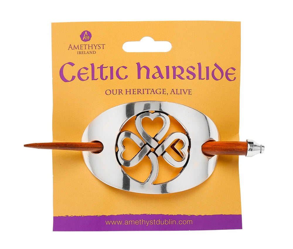 Large Celtic Hairslides -Shamrock