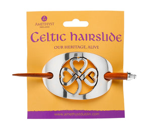 Large Celtic Hairslides -Shamrock