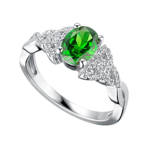 Trinity Knot Ring - Emerald