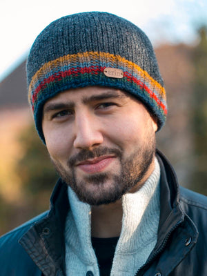 Ribbed Pull On Cap - Charcoal