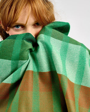 Avoca Merino Wide  Scarf - Tricolor Stripe