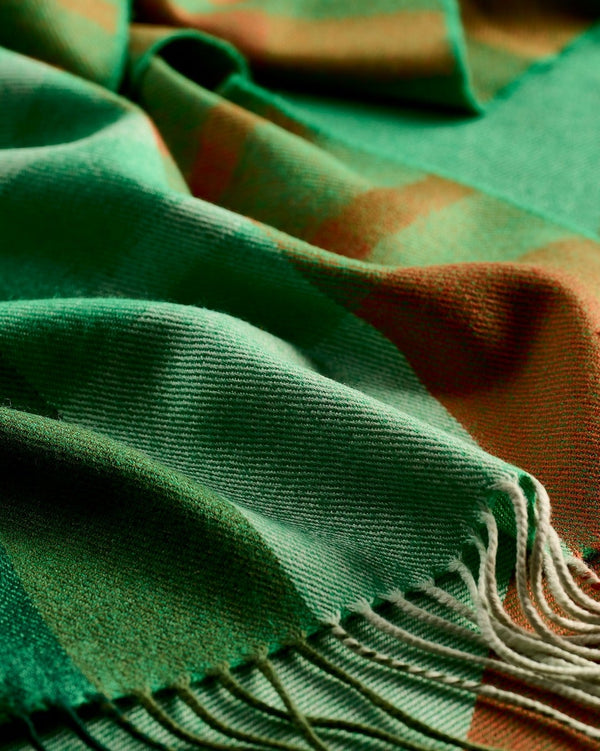 Avoca Merino Wide  Scarf - Tricolor Stripe