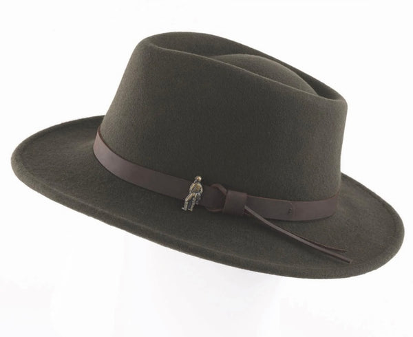 Unisex Boston Wool Felt Hat - Olive