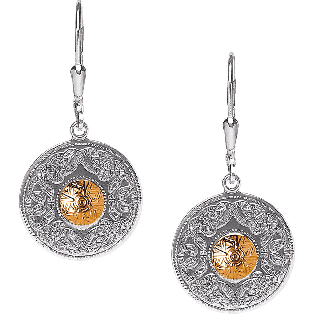 Celtic Warrior Drop Earrings With 18K Bead