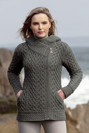 Kilkenny Side Zip Cardigan with Hood - Tundra