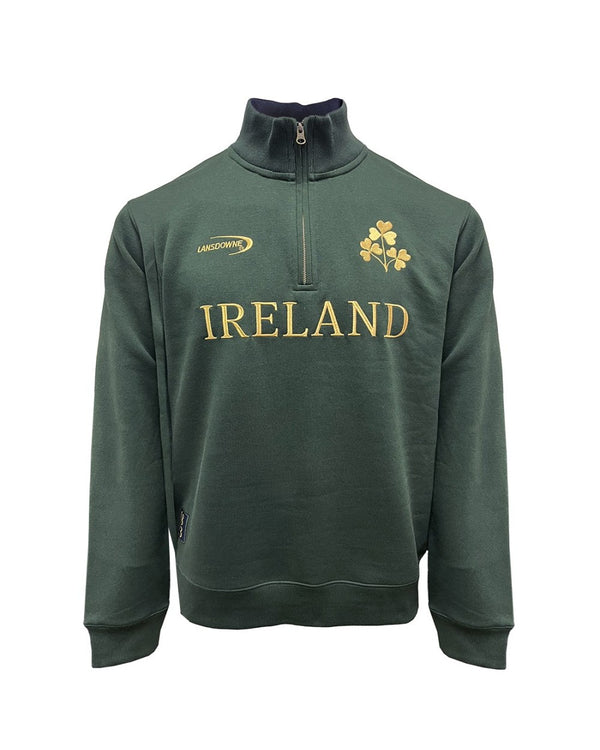 Ireland Gold Shamrock 1/4 Zip Sweatshirt