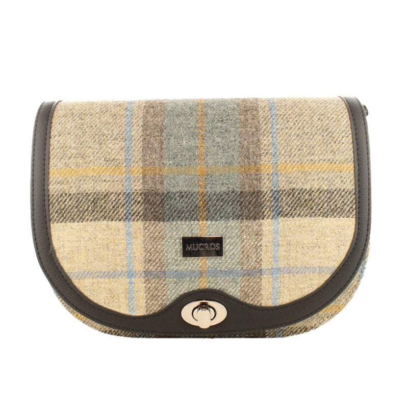Erin Tweed Purse - Oatmeal & Blue Plaid