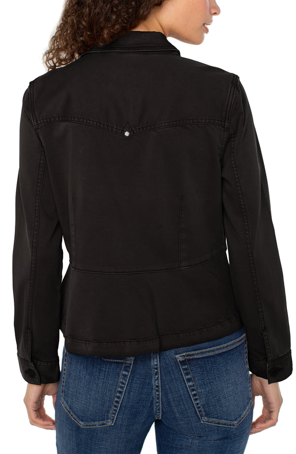 Peplum Hem Trucker Jacket
