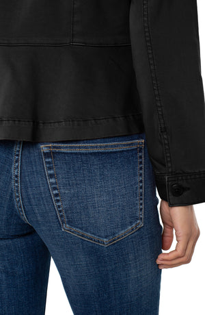 Peplum Hem Trucker Jacket