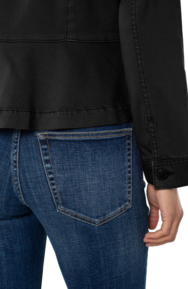 Peplum Hem Trucker Jacket