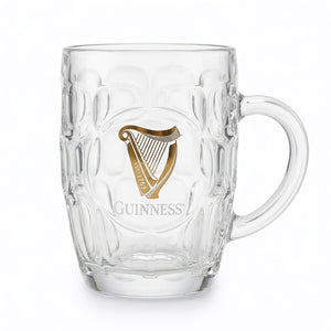 Guinness Gold Harp Dimple Glass Mug – 20 oz Tankard