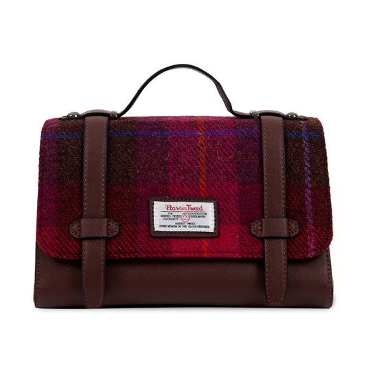 The Orkney Satchel - Fuchsia Tartan