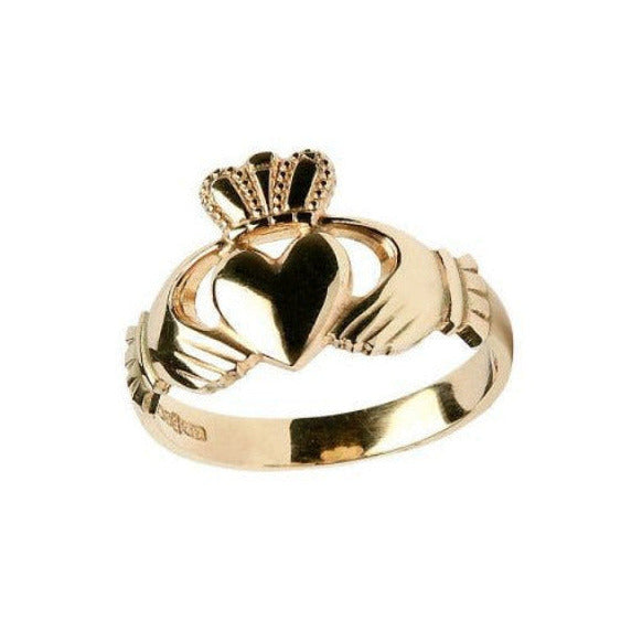 Ladies Sterling Silver 18K Gold Plated Claddagh Ring