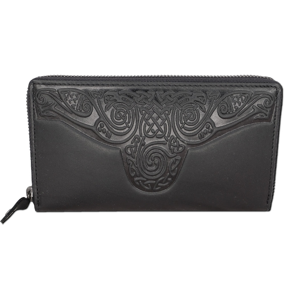 Roisin Celtic Leather Wallet - Black