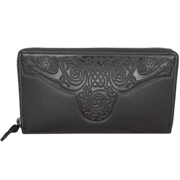 Roisin Celtic Leather Wallet - Black