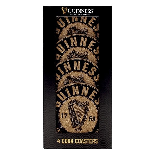Guinness Cork Coaster Harp Set
