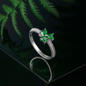 Green Cubic Zirconia Shamrock Ring