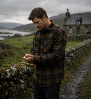 Stratton 100% Cotton Flannel Shirt - Black