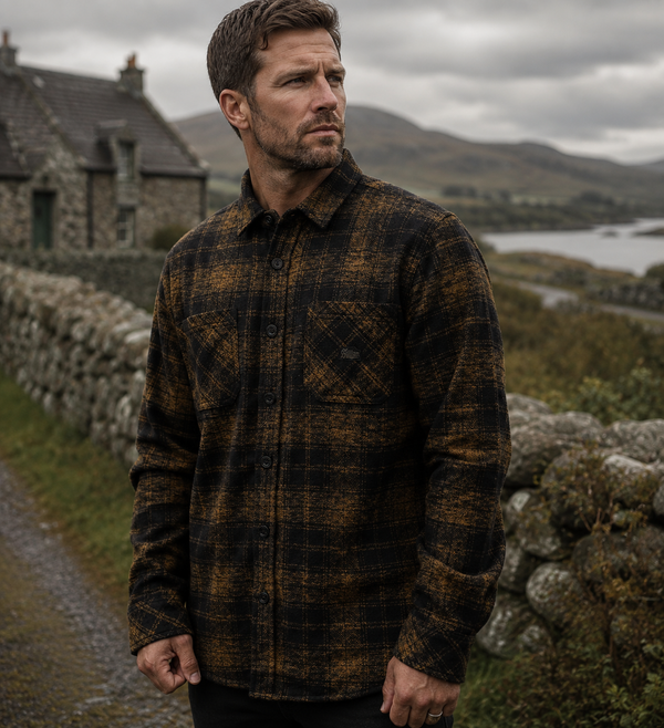Stratton 100% Cotton Flannel Shirt - Black