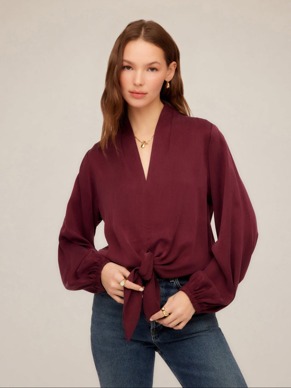 Scarlet Tie Front Top