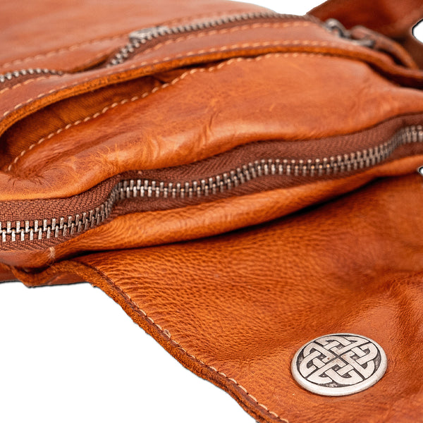 Celtic Sling Leather Bag - Tan