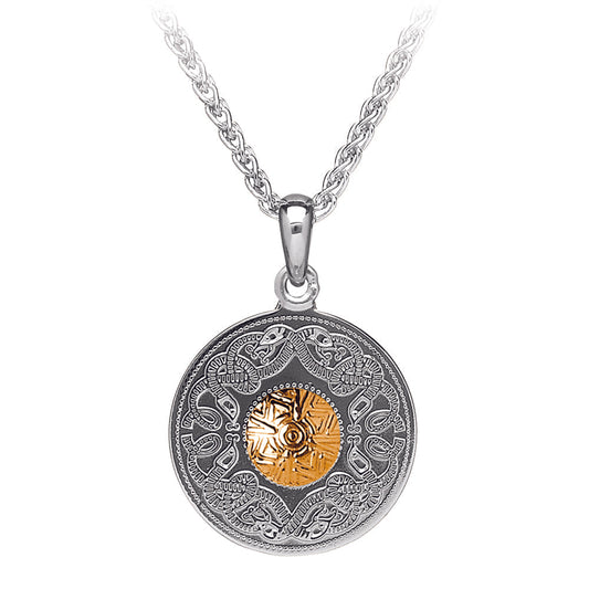 Celtic Warrior Medium Shield Pendant With 18k Bead