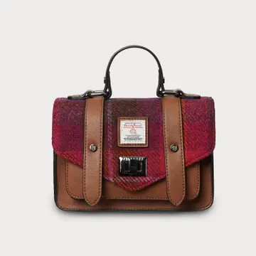 Medium Satchel - Fuchsia Tartan