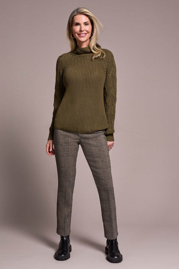 Cable Knit Mock Neck Sweater