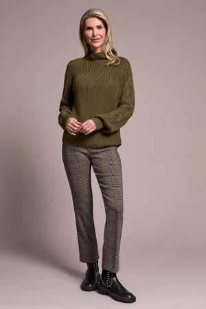 Cable Knit Mock Neck Sweater