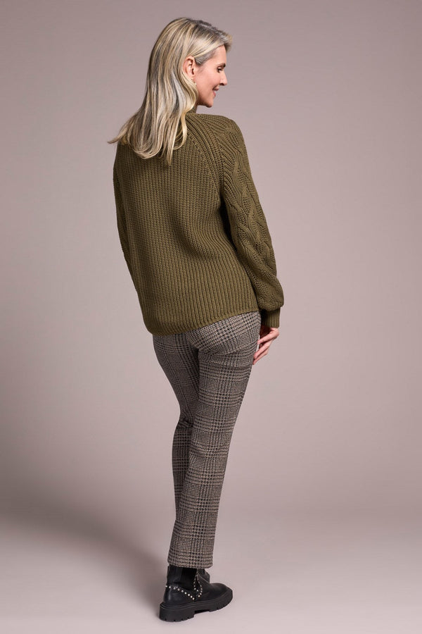 Cable Knit Mock Neck Sweater