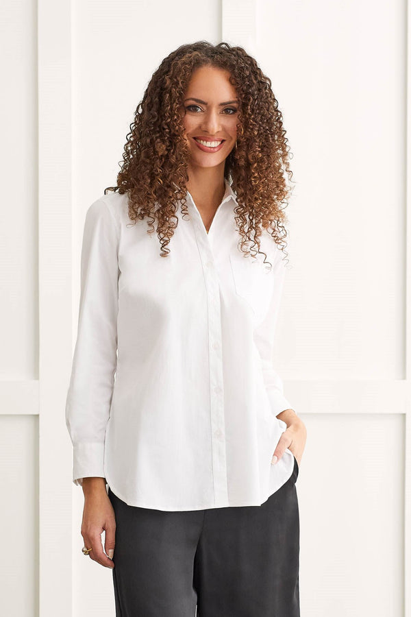 Classic White Button Up Blouse