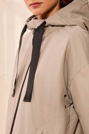 Hooded Zip Front Rain Jacket