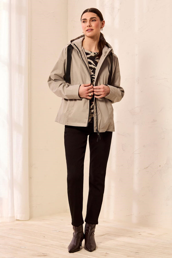 Hooded Zip Front Rain Jacket