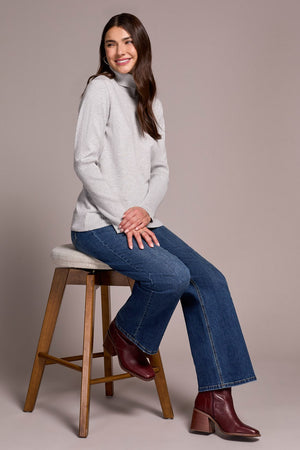 Lightweight Turtle Neck Sweater - Grey Mix