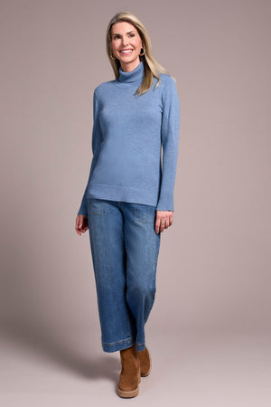Lightweight Turtle Neck Sweater - H. Slate