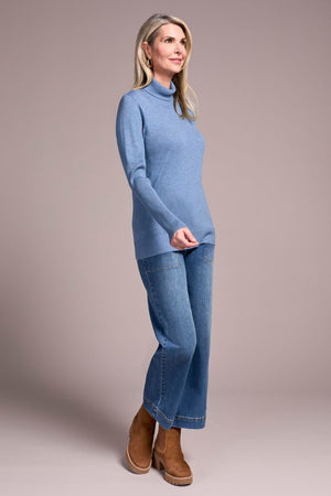 Lightweight Turtle Neck Sweater - H. Slate