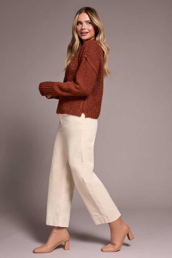 Multi Speckle Crew Neck Sweater - M. Ginger Spice