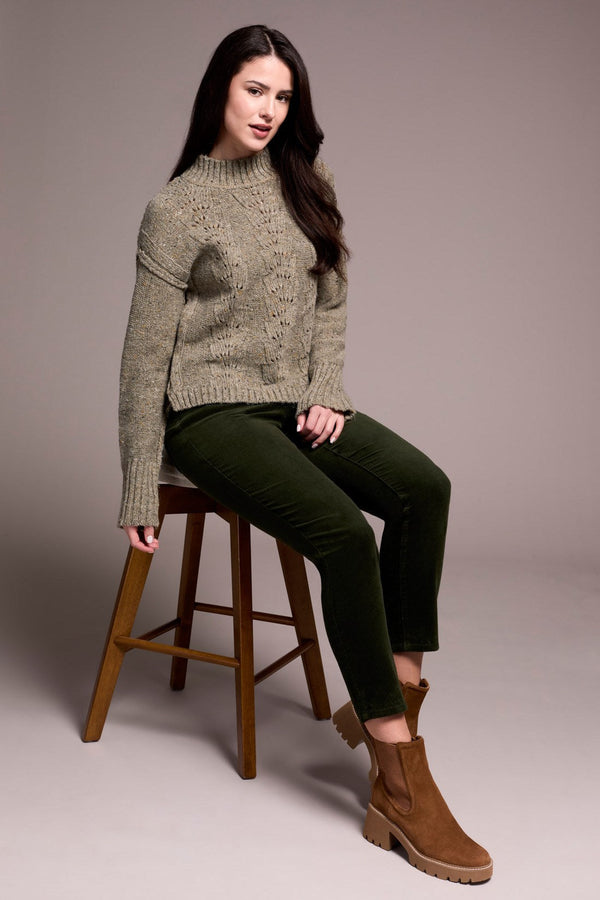 Crew Neck Sweater w/ Puff Sleeves